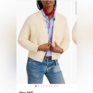 Alex Mill Women’s Button-Front Cardigan Sweater Cream Knit Size Small